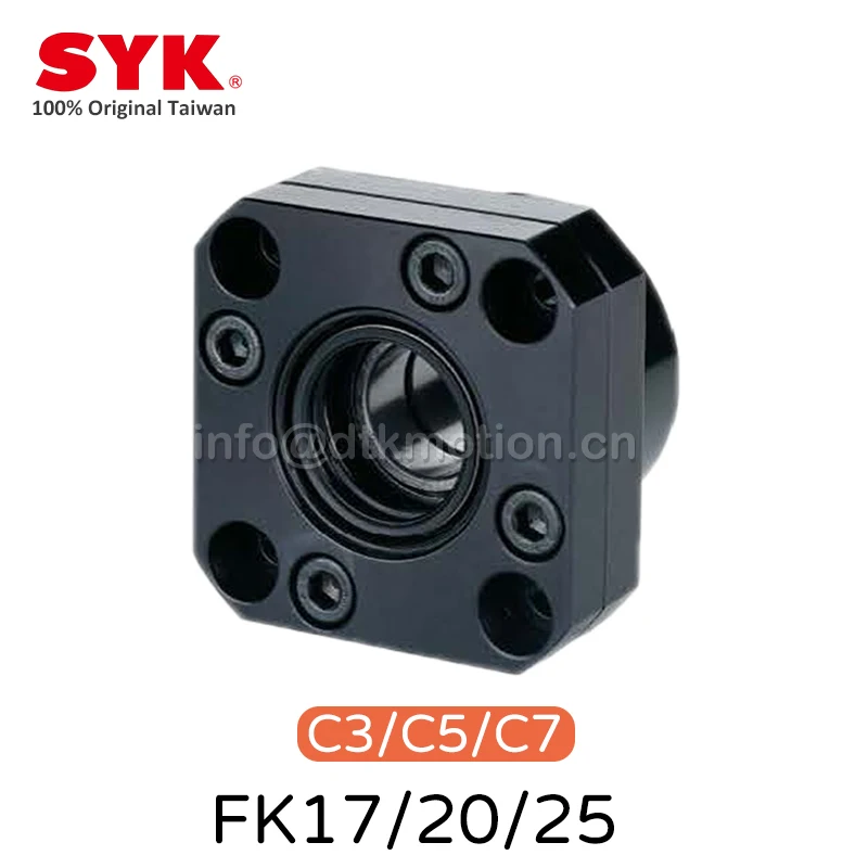 SYK Taiwan Support Unit Professional FK17 FK20 FK25 Fixed-side C3 C5 C7 Ballscrew TBI HIWIN SFU1605 PremiumCNC PartsEndAccessory