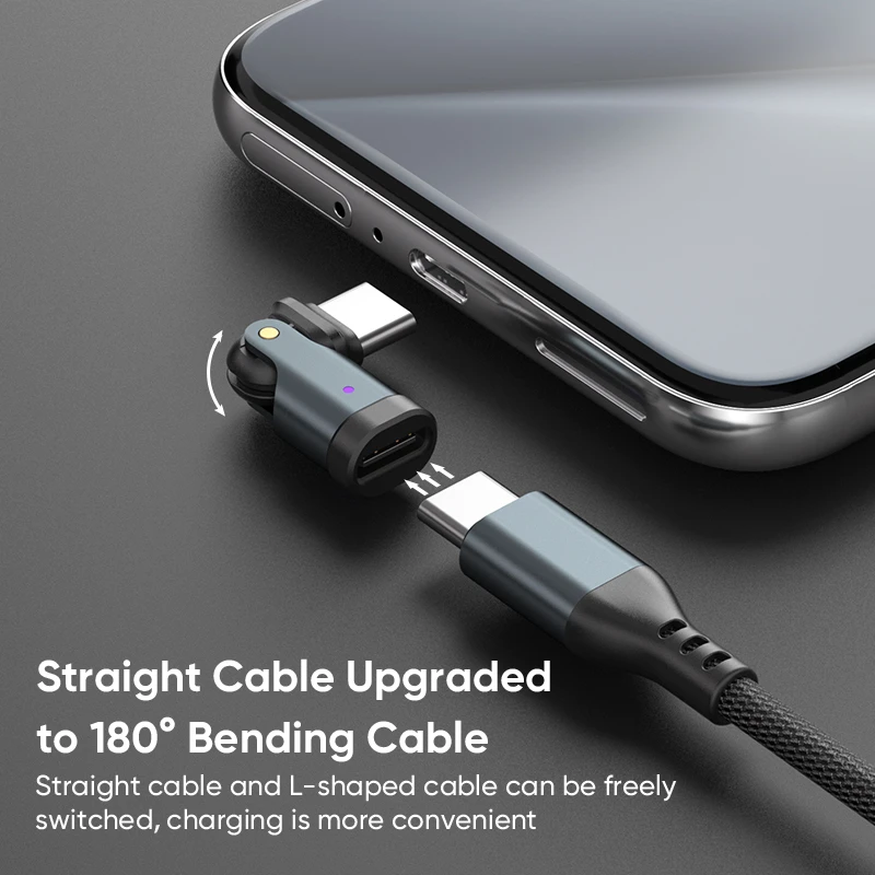NNBILI 240W PD3.1 5A USB-C to C Cable 180° Angled Fast Charging OTG Adapter Converter for MacBook/PC/Samsung/Xiaomi/Google Phone