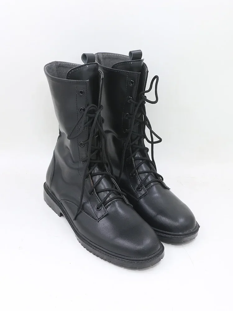 Reina Cosplay Shoes Game Cosplay Props PU Leather Shoes Halloween Carnival black Boots Custom Made