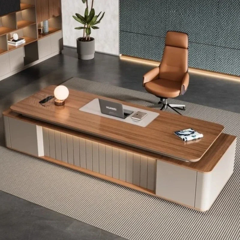 مكتب مكتب فاخر خفيف من Boss عالي الإحساس وحديث وبسيط ومكتب مكتب مدير الرئيس الكبير أثاث Mesa De Escritorio