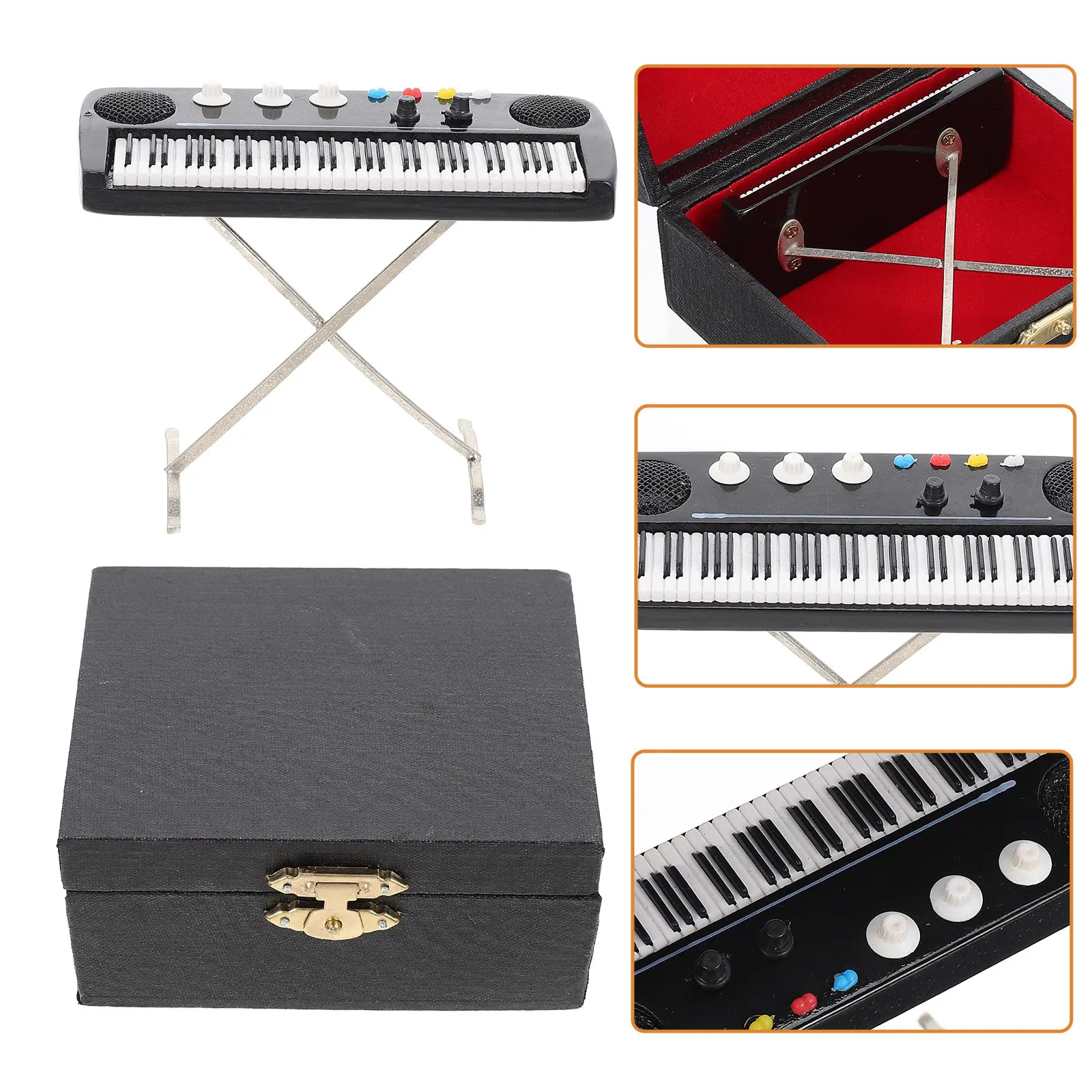 

Миниатюрный электронный орган, декоративный, имитация дерева, прочный, для оформления музыкальной комнаты в миниатюрном домике, реквизит для создания сцен