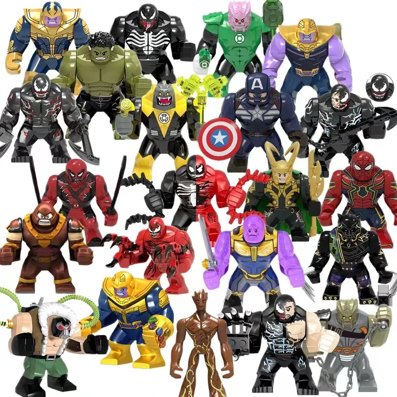 

Marvel Avengers, Hulk anime characters, Batman, Iron Man, Venom, Action Dolls, Educational DIY Models, Building Block Toys, Gift