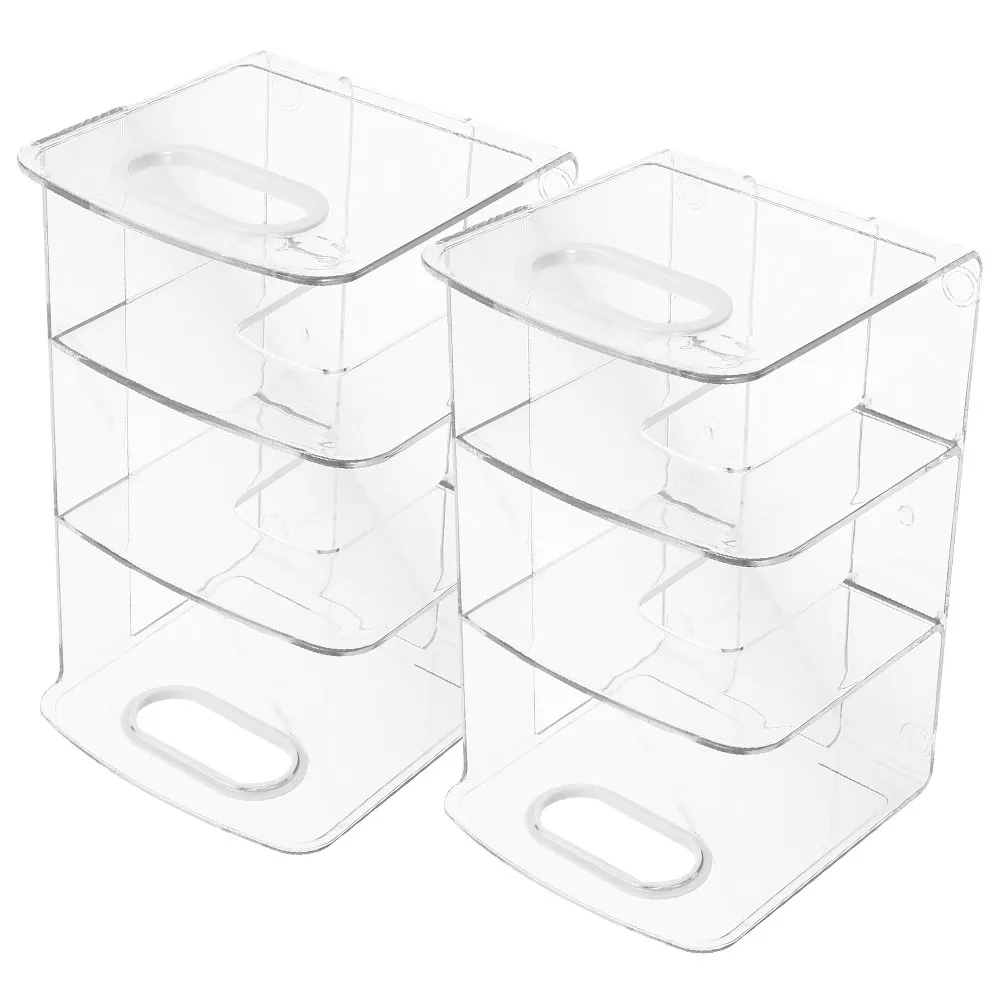 2Pcs Clear Plastic Bookends Minimalist Design Book Holder to Prevent Tipping Keeps Books Magazines Neat Stylish Desktop