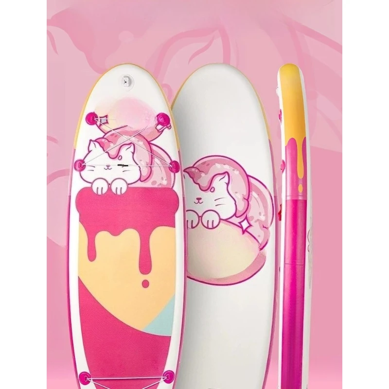 

Inflatable all-round high-value surfing cream cat standing paddle board children's board