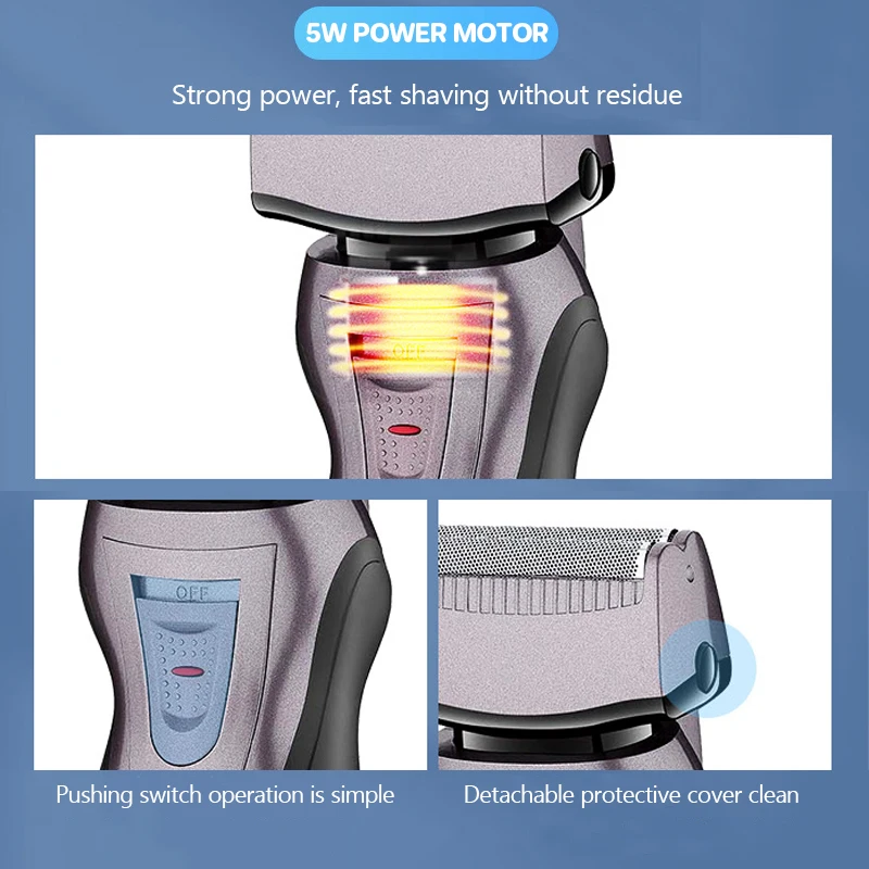 Kemei Razors for Men Electric Shaver Razor Electric Man Electric Shavers with Pop-Up Trimmer Wet Dry Electric Razor Waterproof