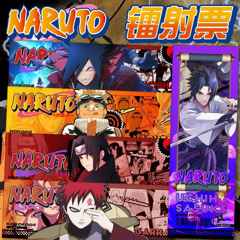 

Official Authentic NARUTO Series Laser Ticket Anime Merchandise Uchiha Sasuke Hatake Kaka Hi Holiday Collection Toys Gifts