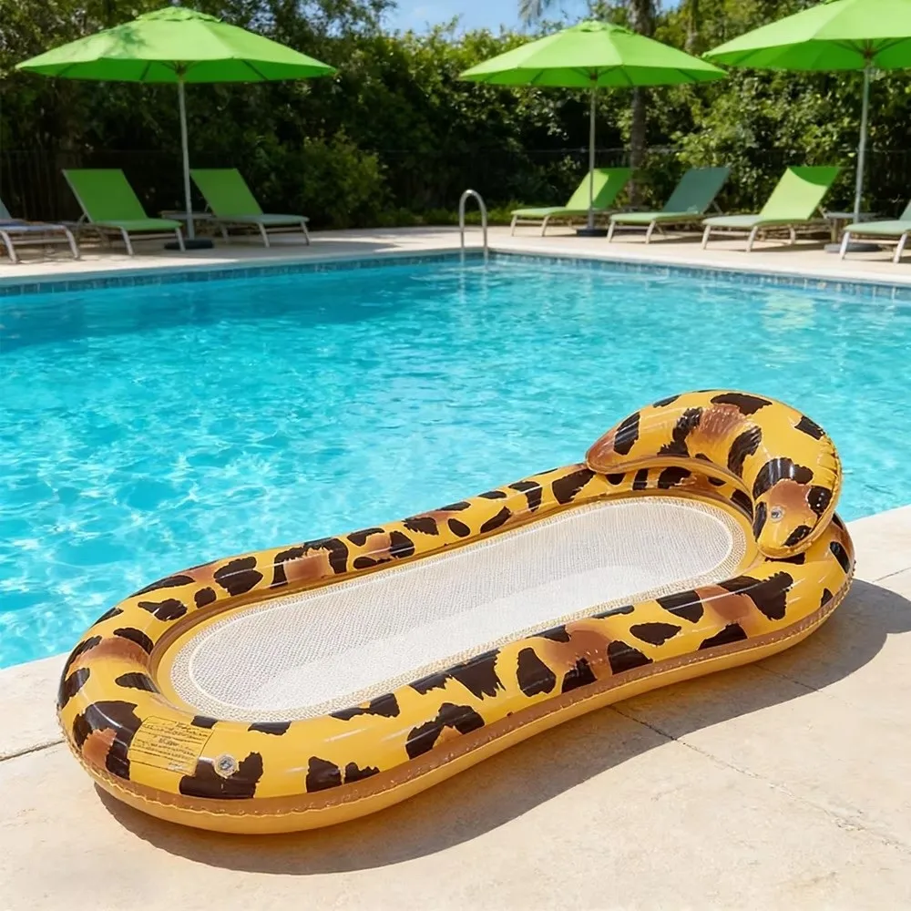 Comfortable Sequined Inflatable Float Mesh Inflatable Pool Floats Floating Leopard Print Inflatable Air Mattress Summer