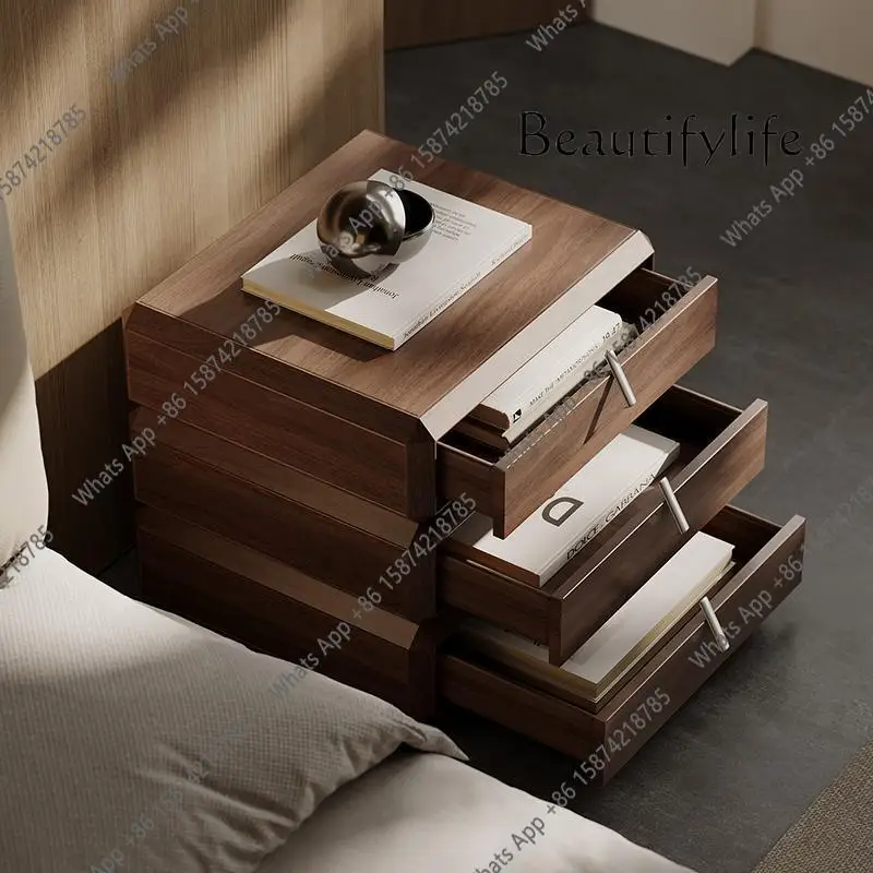 Zx Bedside Table New Bedroom Bedside Locker Designer High-end Rotatable Three-bucket Cabinet
