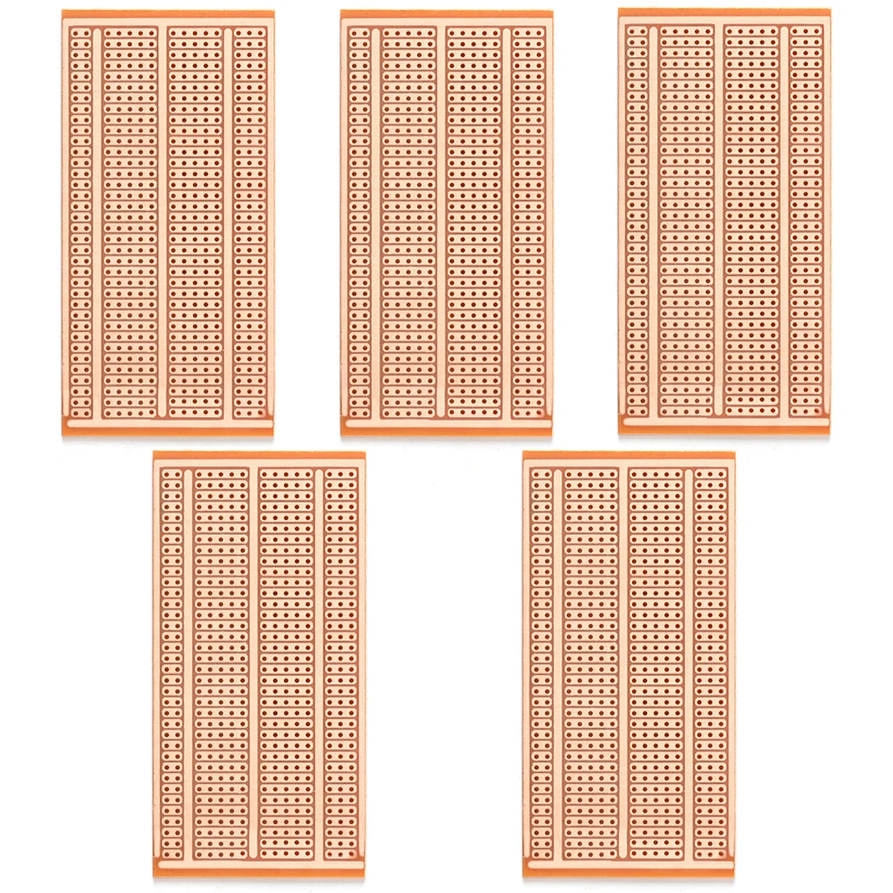 2-3-5 Joint Universal PCB Boards Single Side 5X10cm 2.54MM Hole Spacing Copper Prototype Print Circuit Boards Breadboard 5PCS