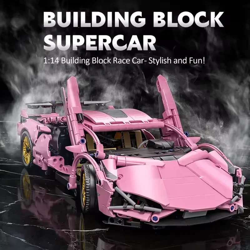 

Technical Racing Sport Car 1314 PCS Building Kits 1:14 Scale Super Cars Building Block Mechanical Speed Vehicle Gifts For Adults