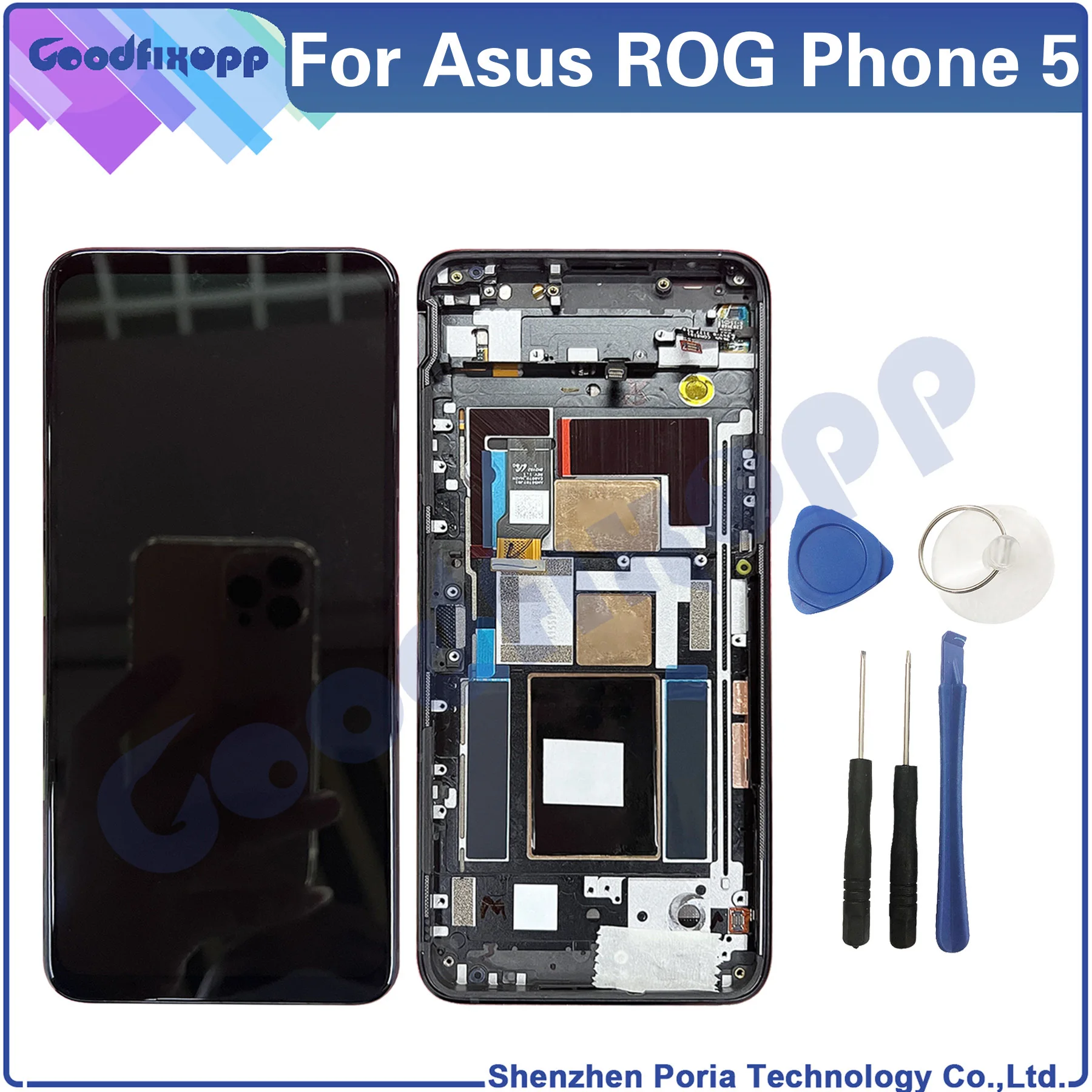 

100% Test For Asus ROG Phone 5 ZS673KS I005DB I005DA ROG 5 ROG5 LCD Display Touch Screen Digitizer Assembly Replacement