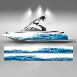 Abstract Ocean Wave Boat Sticker Fashion Custom Fish Boat-Sticker Vinyl Waterproof Boat Wrap Graphic Boat Wrap Decal