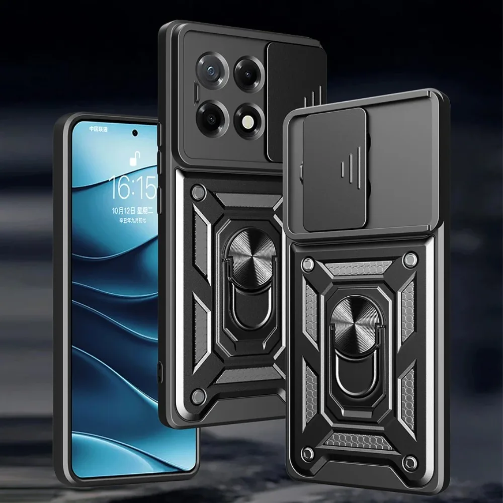 الثقيلة وعرة درع الشريحة جراب هاتف مزود بكاميرا ل Tecno Camon 30S برو 4G سيارة حامل مغناطيسي حلقة غطاء للحماية للصدمات