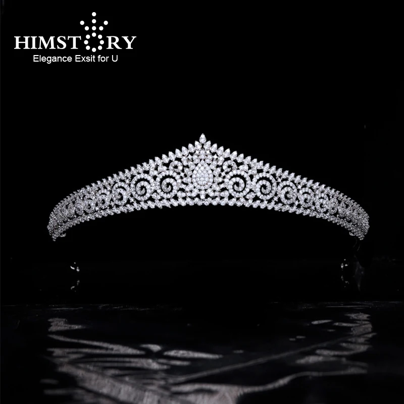 Himstory New Design Wedding Tiaras Bridal Headpiece Bride Hair Jewelry Queen Crowns Tocado Novia Wedding Hair Accessories