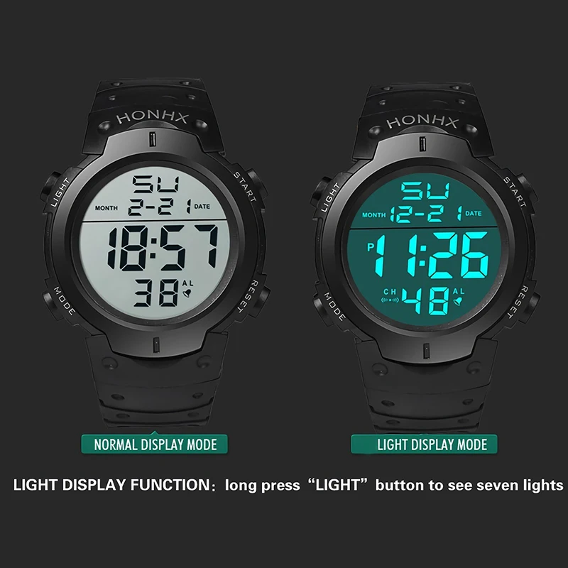 Men Sport LED Watches Top Brand Men Digital Clock Multi-Functional Rubber Man Fitnes Athlete Timekeeping Electronic Watch Reloj