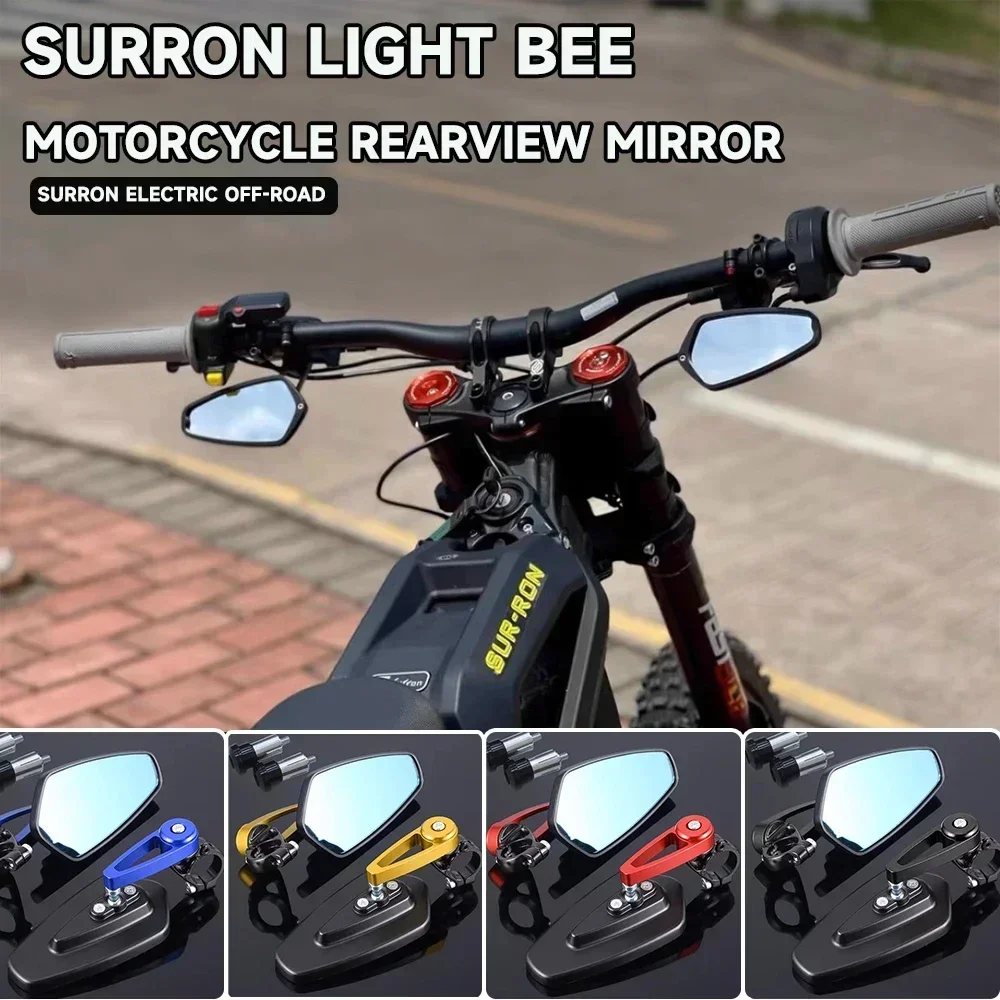 For Sur Ron Surron  S X Motorcycle Rearview Handlebar Rearview Mirror Retro Round Side Mirror For SurRon   motorcycle mirror