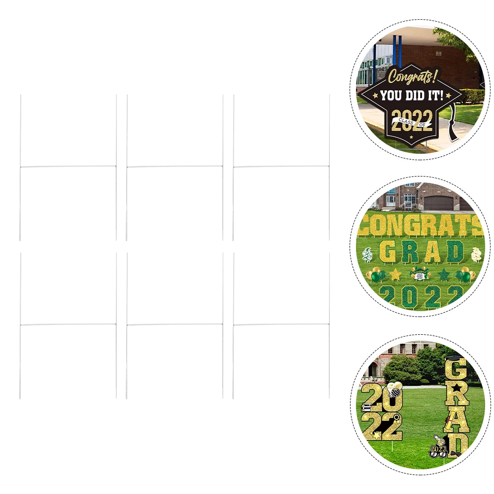 

6pcs Advertising Frame Bracket Outdoor Holder Durable Yard Stakes Display Stand H Shape Rack Poster Signs