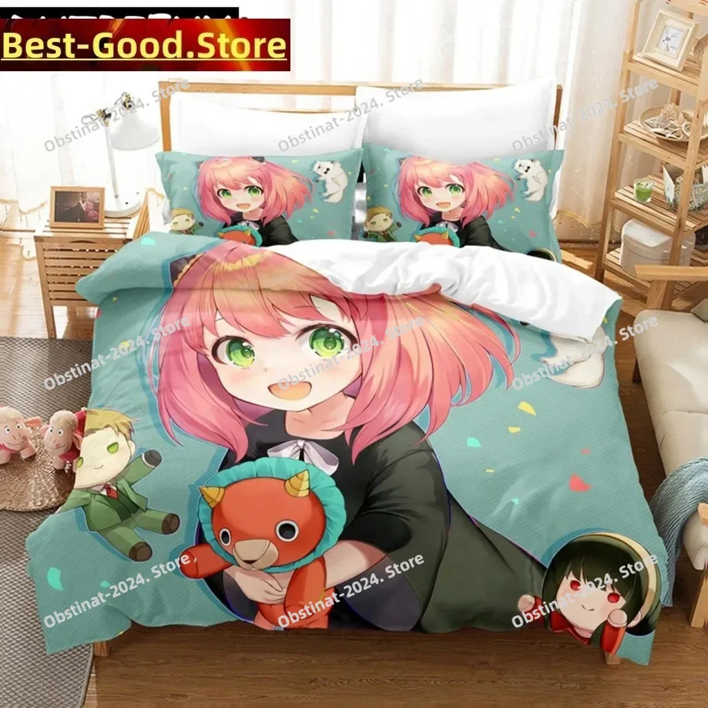 

Spy X Family 3D Anime Duvet Cover Sets Pillowcases For Boys Gift Polyester Single Twin Queen King Anya Forger Bedding Set