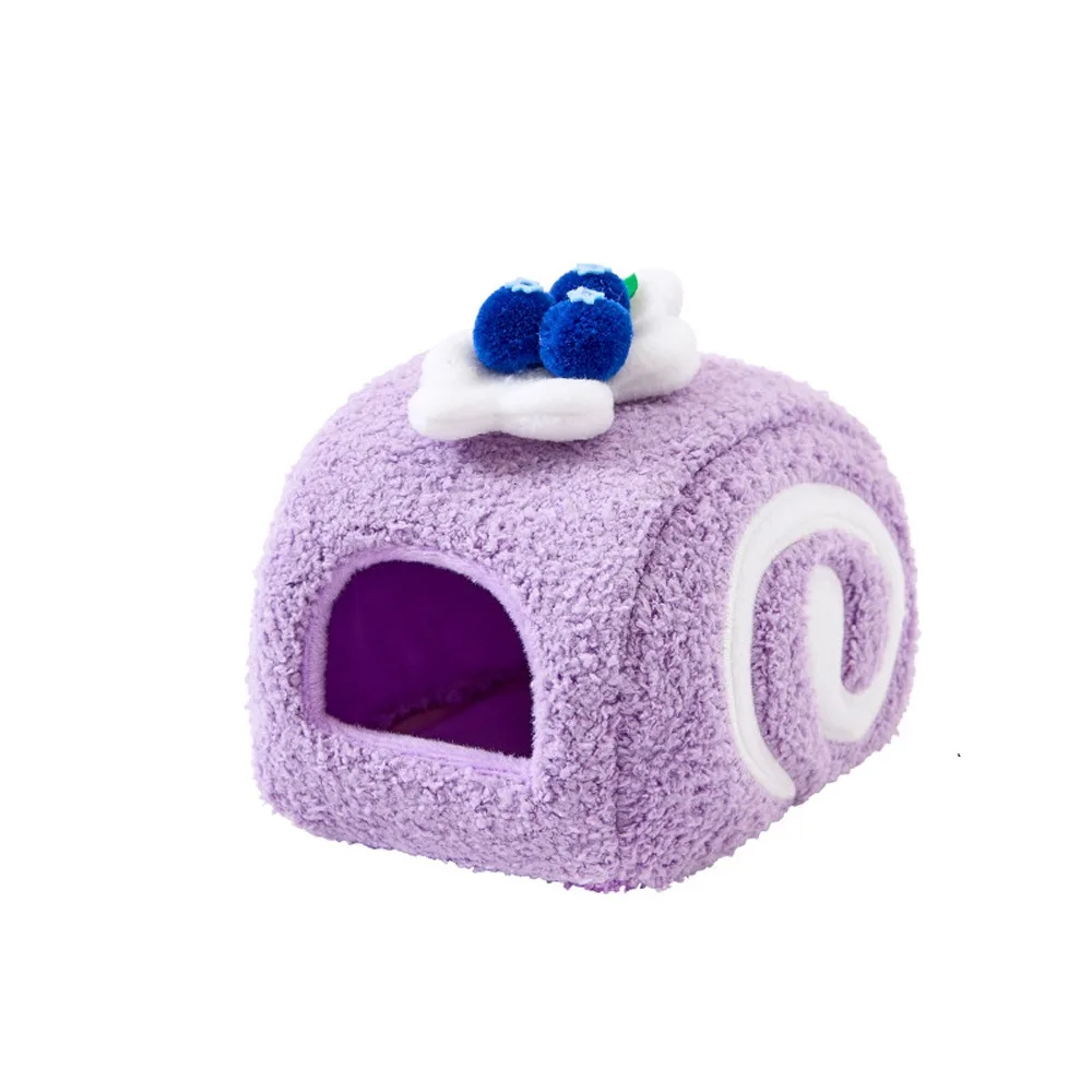 

Warm Hamster Cake Nest Cute Soft Bird Hiding House Multi-Functional Swiss Roll Shape Guinea Pig Cotton Nest Pet Toy