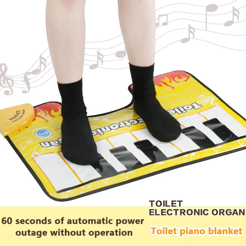 Toilet Piano Music Carpet Potty Piano Sounding Rug Creative Bathroom Fun Toe Tapping Musical Keyboard Toilet Floor Mat