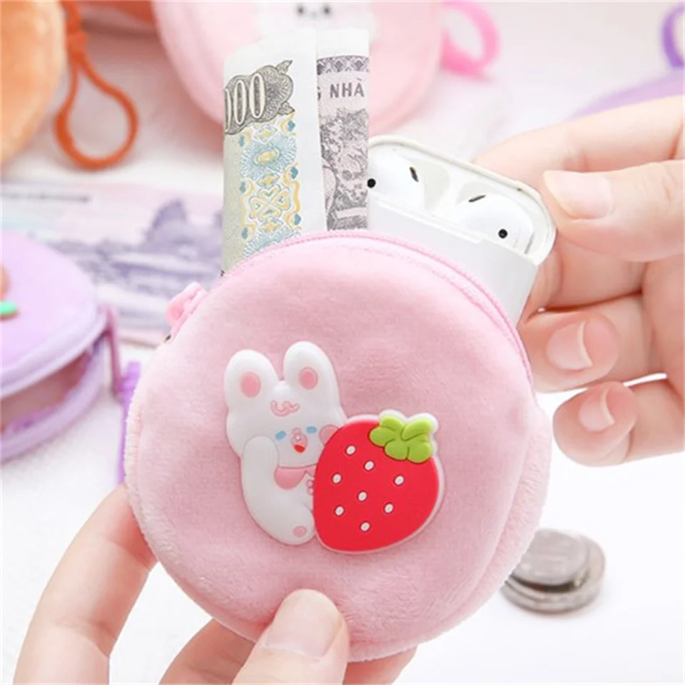Cartoon Plush Coin Purse Girls Children Small Wallet Kid Zipper