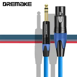 DREMAKE-Cable de micrófono XLR de 3 pines a Jack de 6,5mm, TRS Cable auxiliar de 6,35mm/6,5mm, macho a hembra XLR, para AMP Pro Audio