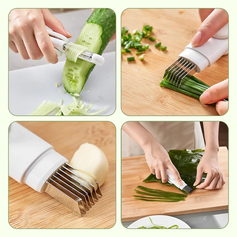 Multi-function Peeler Three Piece Silk Shaper Multi-functional Vegetable Cutting Artifact Scallion Shredder Scallion Shredder