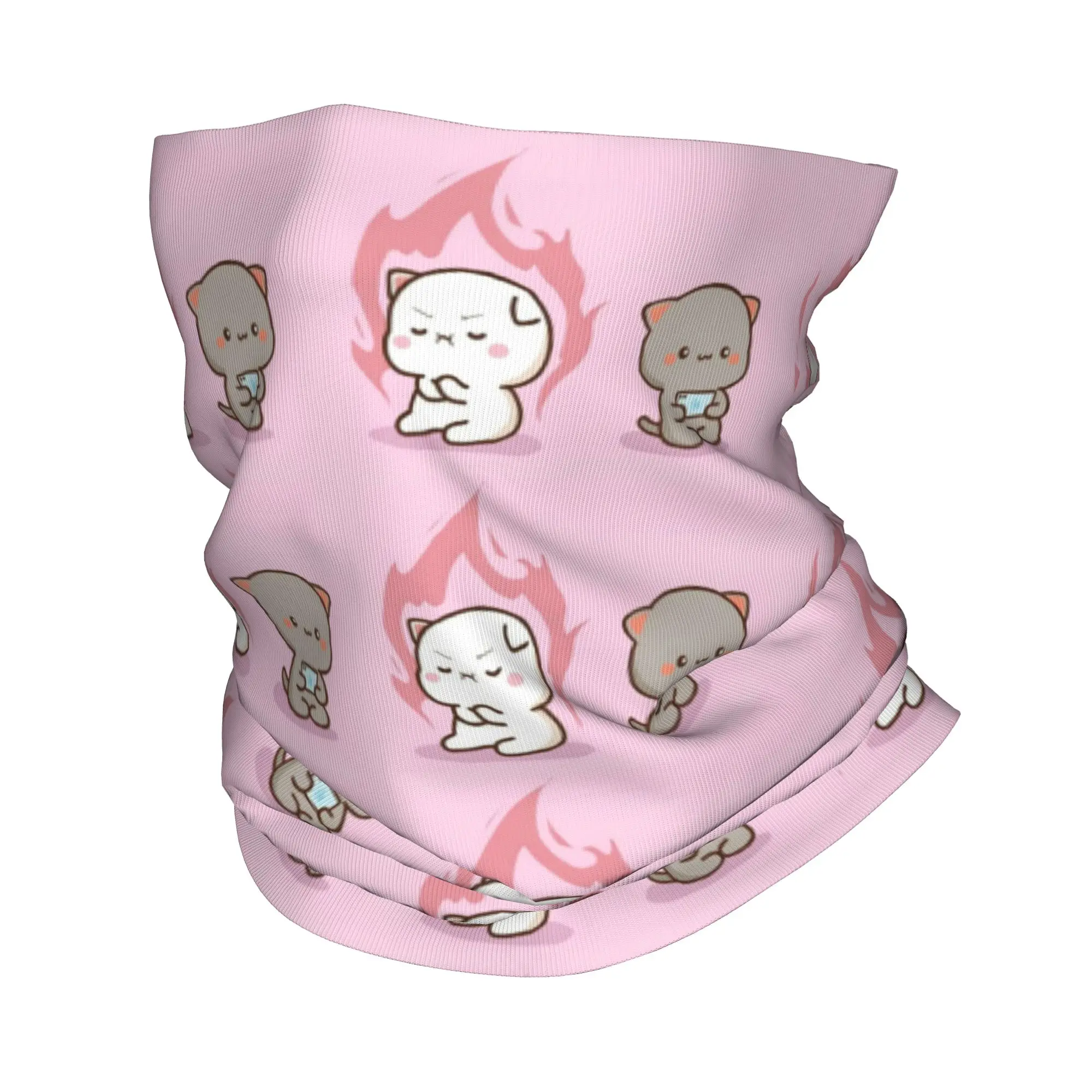 Pareja de dibujos animados melocotón y Goma Mochi gato Bandana cuello polaina máscara impresa bufanda ciclismo bufanda ciclismo para hombres mujeres adultos