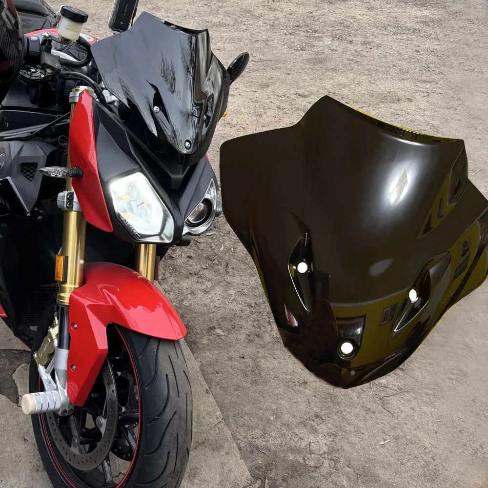 S1000R الزجاج الأمامي للدراجات النارية منحرف الزجاج الأمامي لسيارات BMW S1000 S 1000 R 2014 2015 2016 2017 2018 2019 2020 شاشة فقاعة مزدوجة