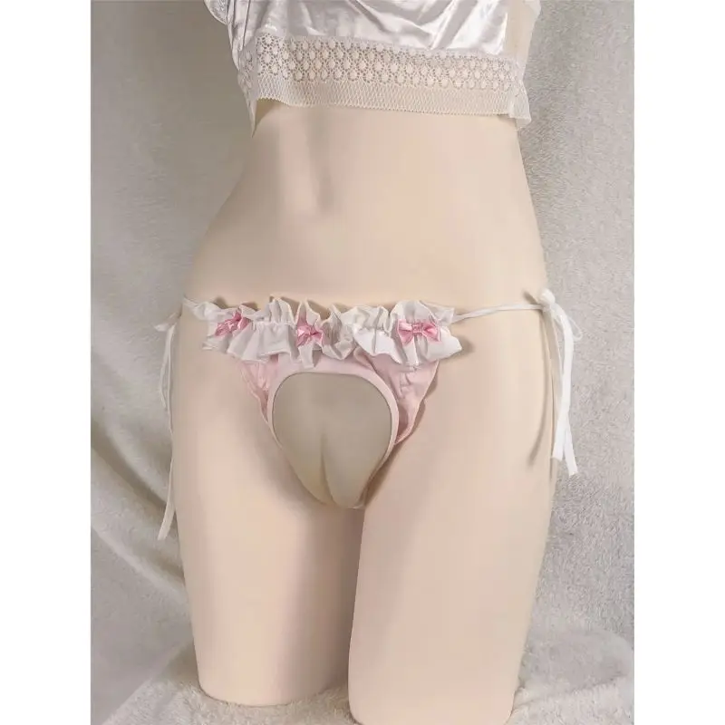 

Sissy Sexy Men Camel Toe Underwear Ruffled Hiding Gaff TG CD Crossdressing Panties Lace Floral Low Waisted Breathable Briefs