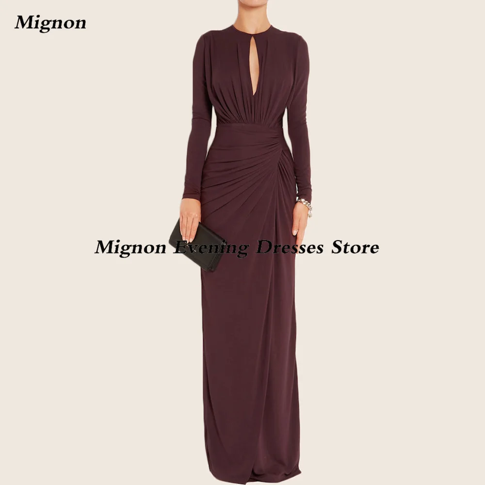 

Mignon Elastic Satin Empire Prom Gown Ruffle Evening Scoop Neckline Formal Floor-Length Elegant Party Dresses for Women 2023