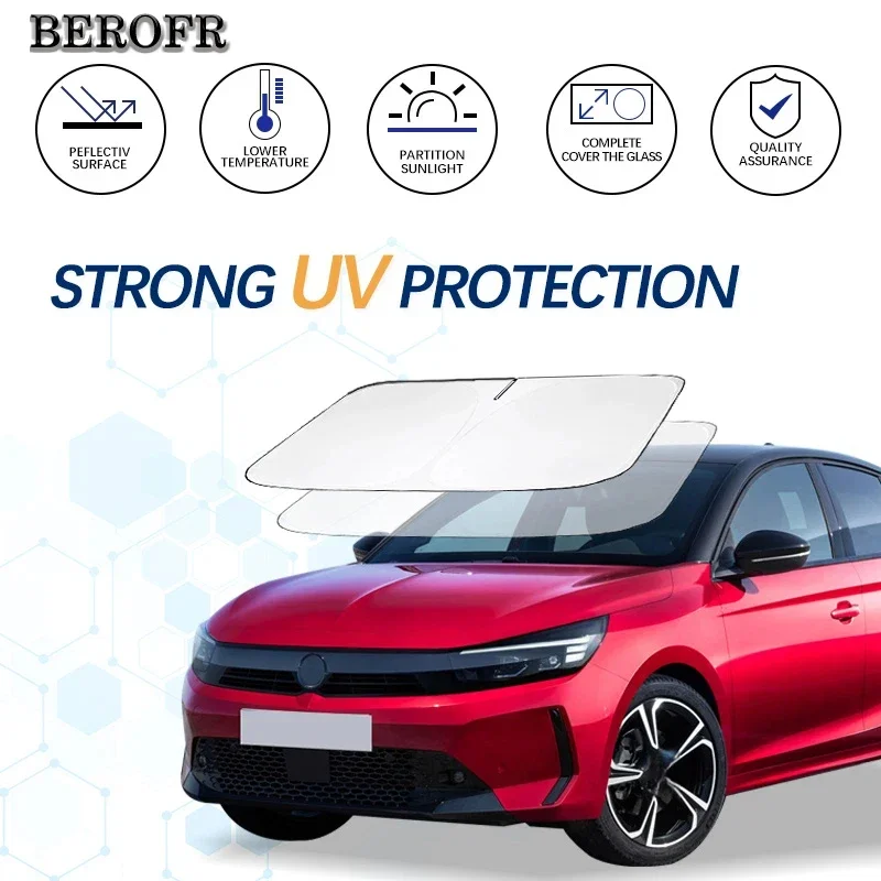 Parasol para parabrisas para Opel Corsa C D Corsa E 2, protector de visera solar plegable, bloquea los rayos UV, mantiene tu coche más fresco
