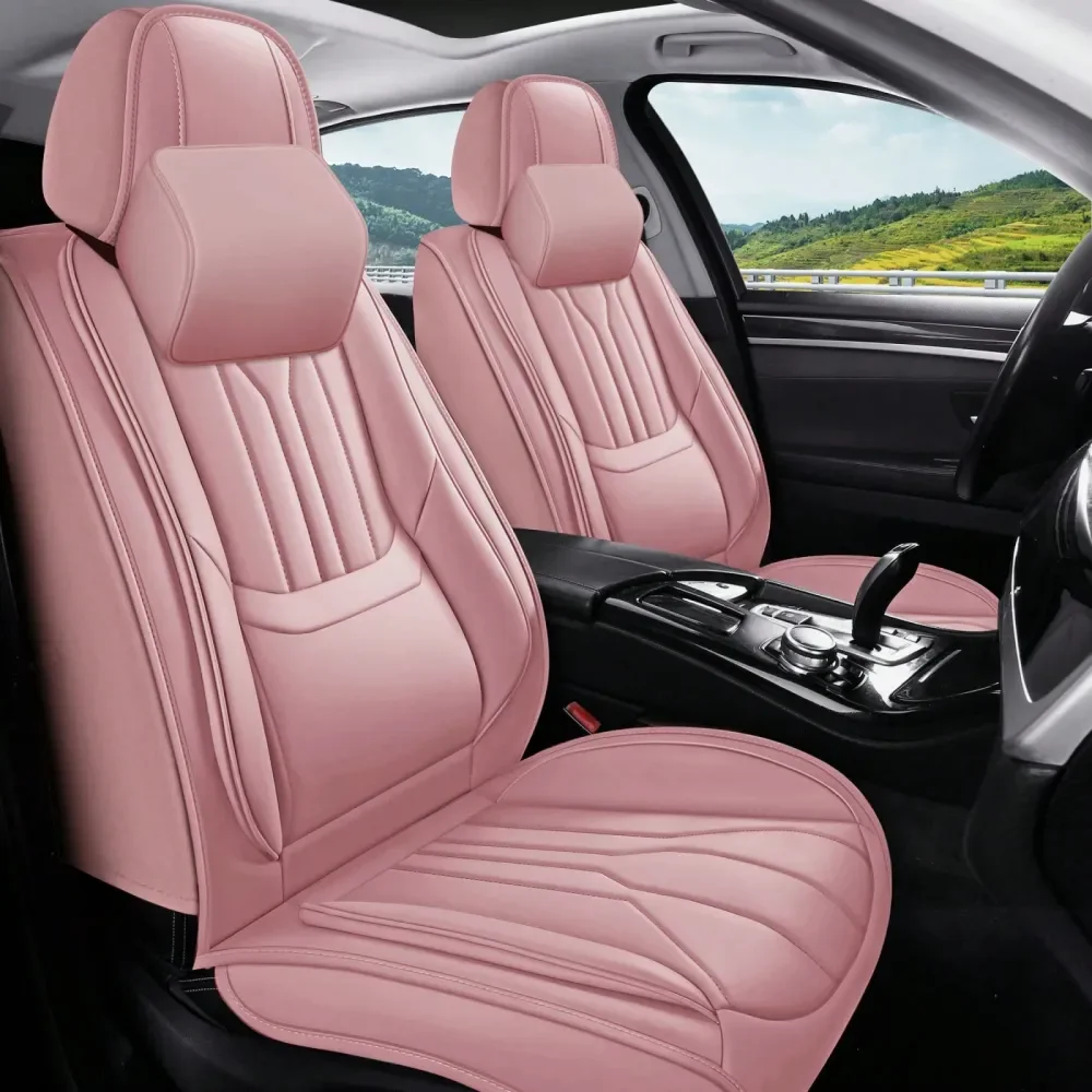 

Luxury Leather Waterproof Car Seat Cover Full Set Universal Fit Front Rear Back Interior Seat Cushions Protector Fit For Most Se