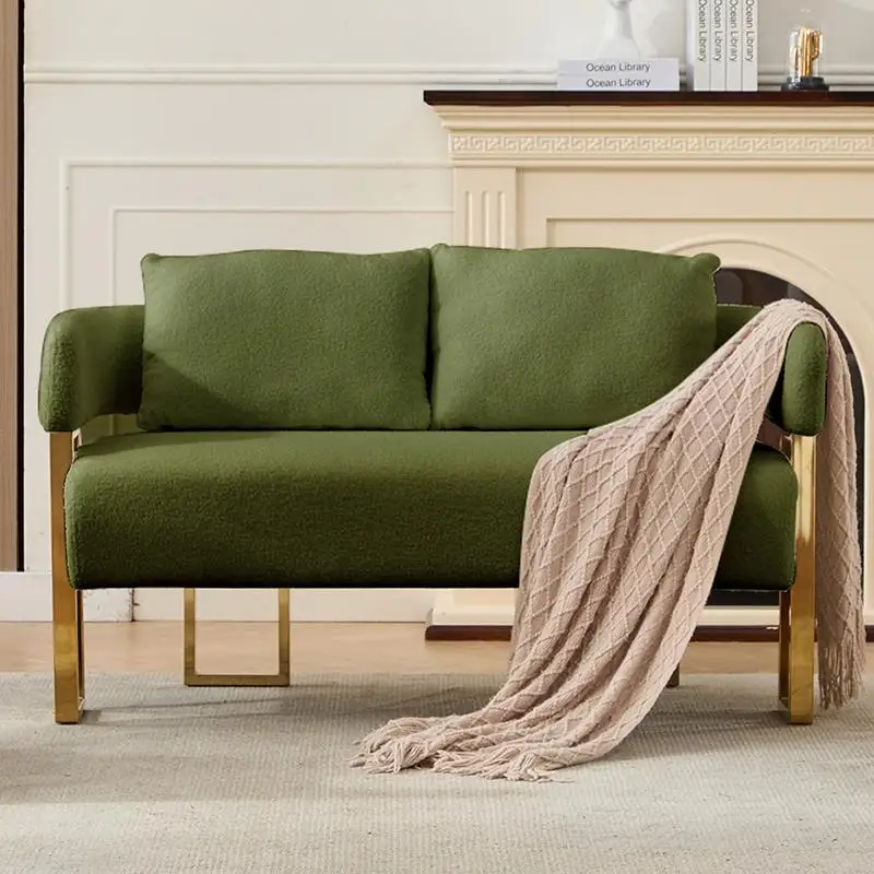 Modern Decorative Chair, Living Room Side Chair with Gold Metal Legs, No Wheels, Suitable for Dressing Area, Reception Room,