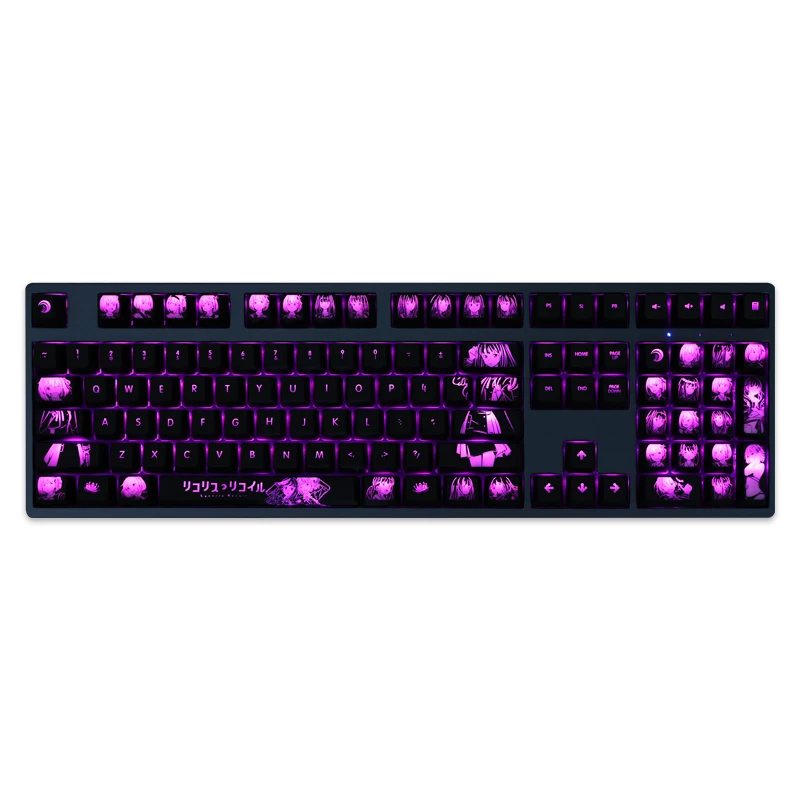 Imagem -05 - Chaves Conjunto Lycoris Recoil Takina Inoue Keycaps pc Revestimento para Logitech G610 Razer Viúva Negra Huntsman Corsair K70 104