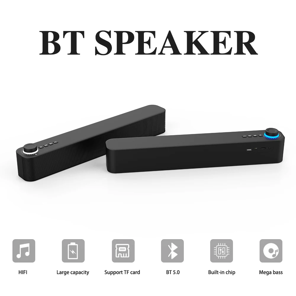 C08 BT Subwoofer Soundbar TV Audio Echo Wall Computer Speaker Home Theater Music Wireless Blueooth Speaker