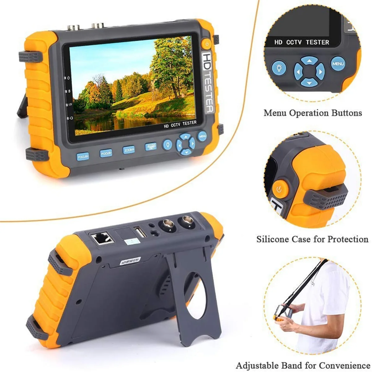 

A74Z 8MP CCTV Security Camera Tester IV8W 5Inch CCTV Monitor AHD/CVI/TVI CVBS Analog Camera Tester Cameras Tester HD UK Plug