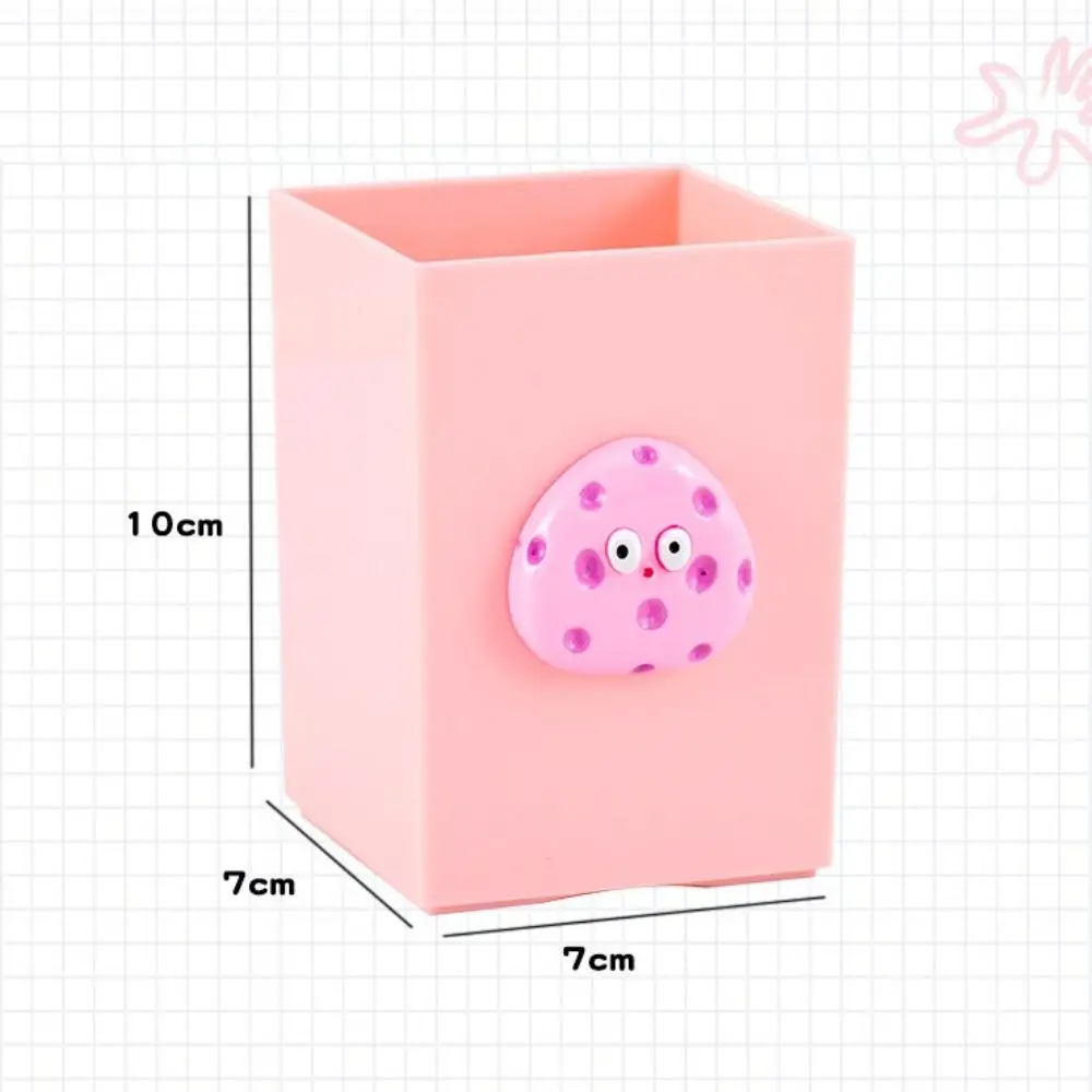 Large-capacity Cute Cheese Pen Holder Multifunctional Tabletop Storage Funny Pencil Container Durable Candy Color