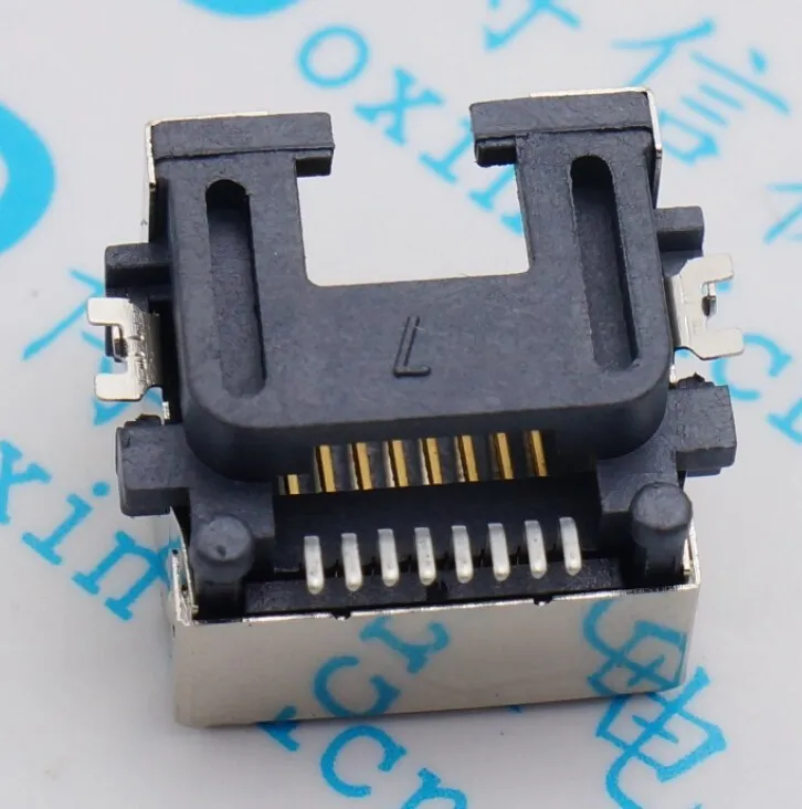 40Pcs Rj45 Socket Smd Female Jack SMD Black Horizontal H= 8.6 Rj45 Laptop Jack 8P8C Notebook Network Interface Socket