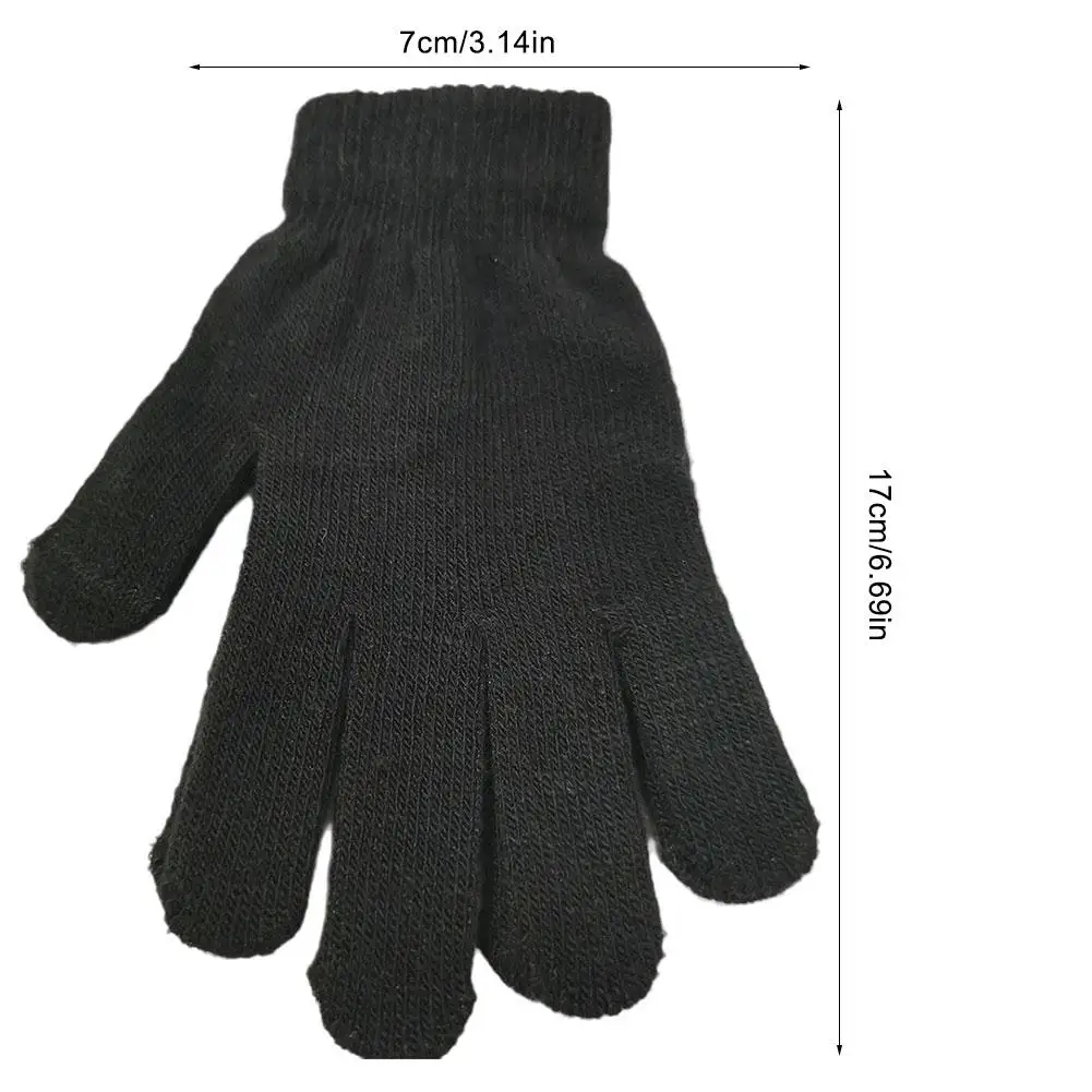 Kinder handschuhe Winter Frostschutz hand Anti kalt warm warm gestrickt schwarz Voll finger handschuhe für Kinder s4q4