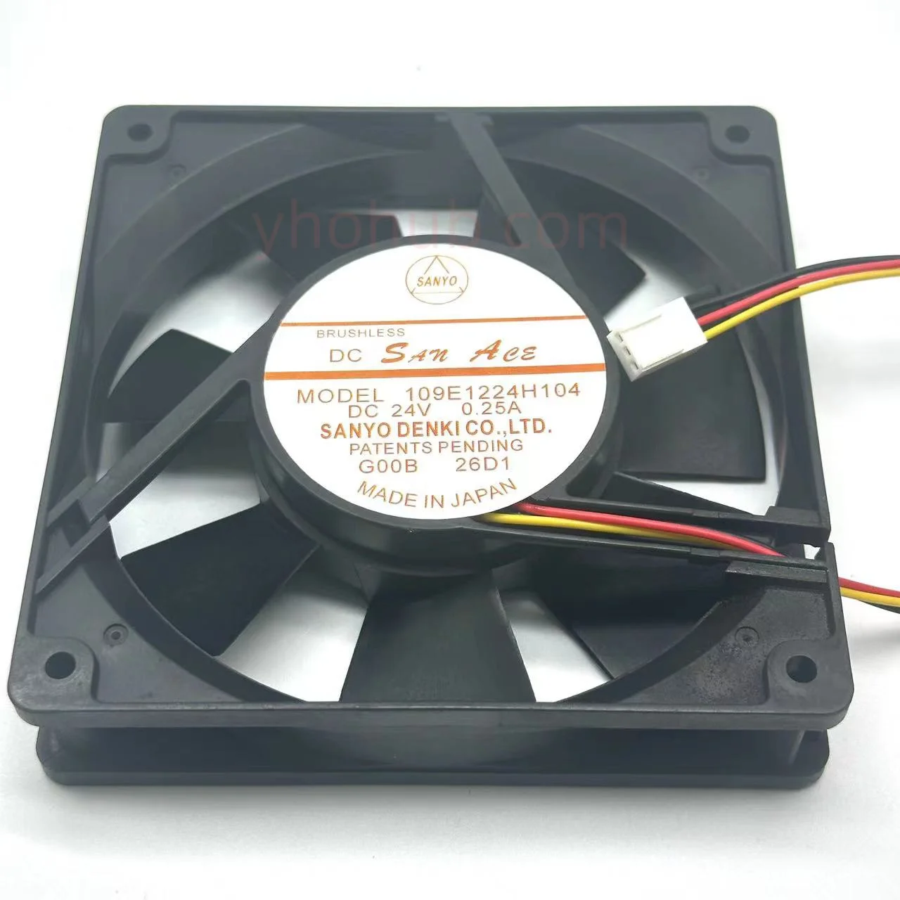 

Sanyo Denki 109E1224H104 DC 24V 0.25A 120x120x25mm 3-Wire Server Cooling Fan