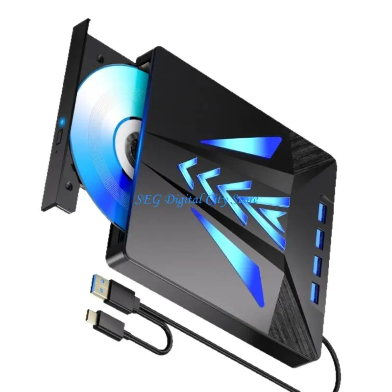 

U75B Portable 6 Port External Disc Writer External Disk Drive USB3.0 USB2.0 Fast Speed for Laptop Computer PC Device
