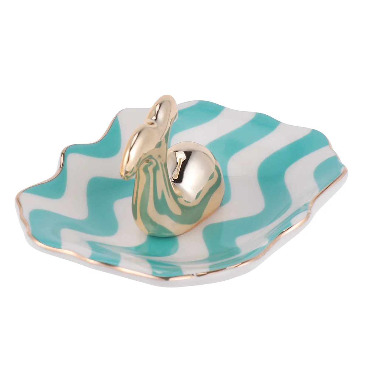 صينية تخزين المجوهرات الخزفية بتصميم دولفين طبق مزخرف للخواتم والأقراط والمفاتيح والأساور ديكور غرفة النوم والحمام المنزلي