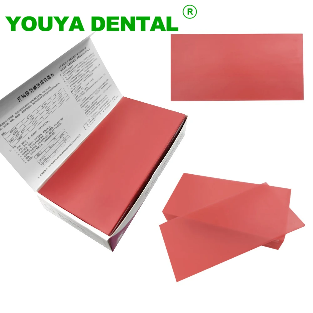 Dental Laboratory Wax Base Plate Red Wax Sheets Dentistry Modeling Wax Denture Model Dentist Auxiliary Material For False Teeth