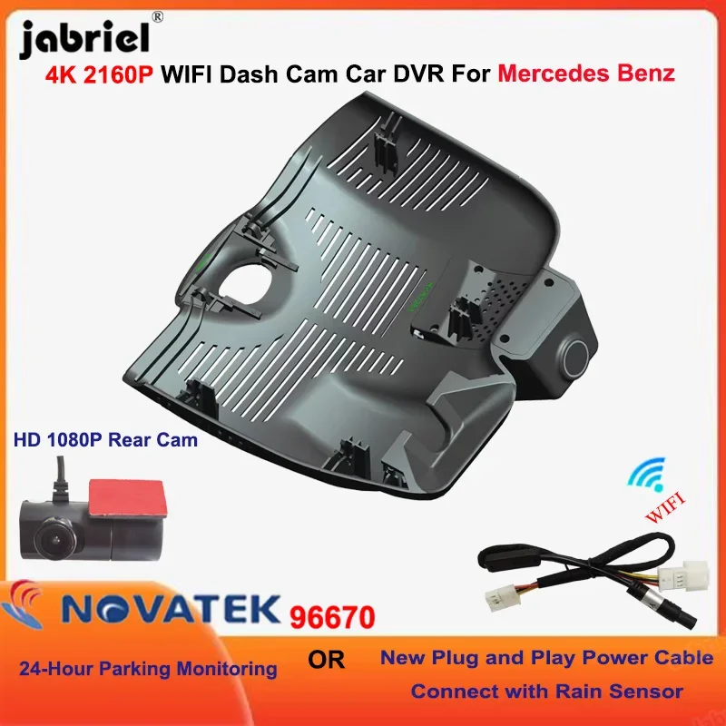 

Plug and Play 4K Wifi Car DVR Recorder Dash Cam For Mercedes Benz GLC 300e 400e 220d 300de 200 300 X254 C254 2022 2023 2024