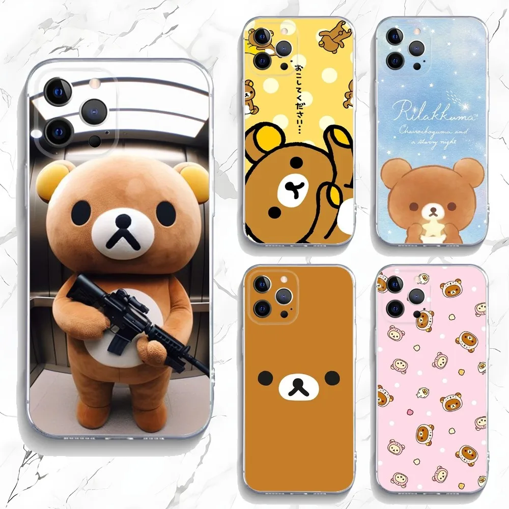 R-RilakkumaS Phone Case For iPhone 15,14,13,12,11 Plus,Pro,Max,XR,XS,X,7,8 Plus,SE,Mini Transparent Silicone Soft