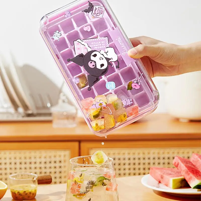 Hello Kitty Ice Cube Mold Sanrio Ice Cube Storage Box Anime Kuromi Press Ice Cube Mold Cute Ice Tray Self Made Ice Making Gift