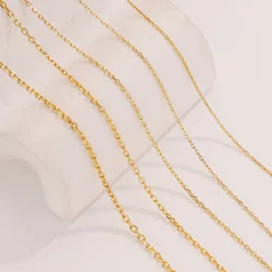 2m PVD Plated Gold Cable Chains Stainless Steel O Shape Link for DIY Necklace Bracelets Jewelry Making Supplies
