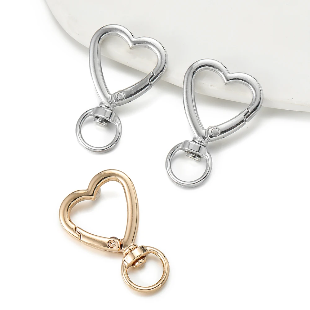 

5pcs Swivel Heart Shape Lobster Spring Clasp Keyring Key Ring Dog Chain Snap Clasp for DIY Jewelry Making Accessories