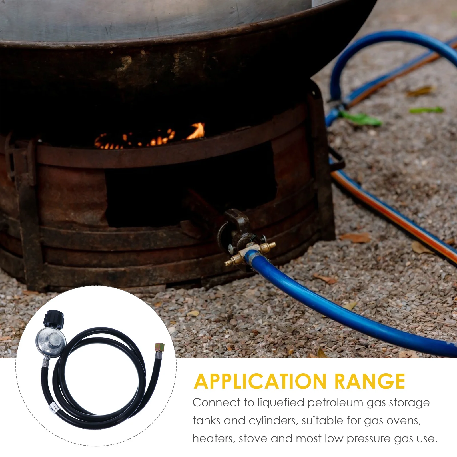 

Propane Gas Regulator Valve Low Pressure Brass Fitting 1.5M Hose For Bbq Oven Stove Heater Tank Adapter